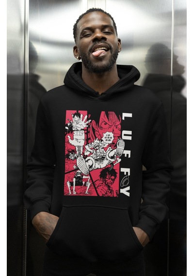 Sevbano Monkey D. Luffy One Piece Baskılı Unisex Oversize Anime Karakter Siyah Sevbano Monkey D. Luffy One Piece Baskılı Unisex Oversize Anime Karakter Siyah