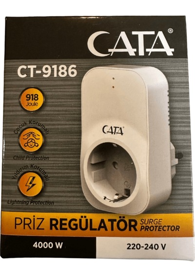 Ct-9186 Akım Ve Çocuk Korumalı Tekli Kablosuz Priz 1 Adet Beyaz