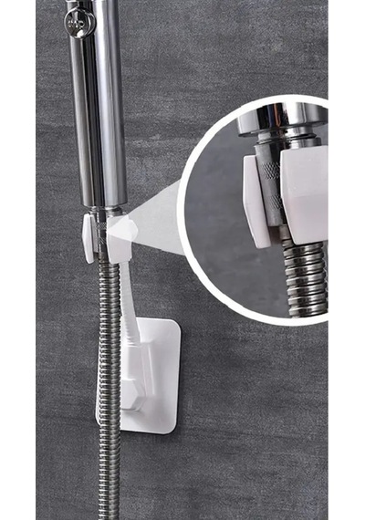 Duş Başlık Tutucu, Yapışkanlı Duş Başlıkğı Tutucu,banyo Aksesuvar, Karavan Duş Başlığı Tutucu Beyaz Diğer