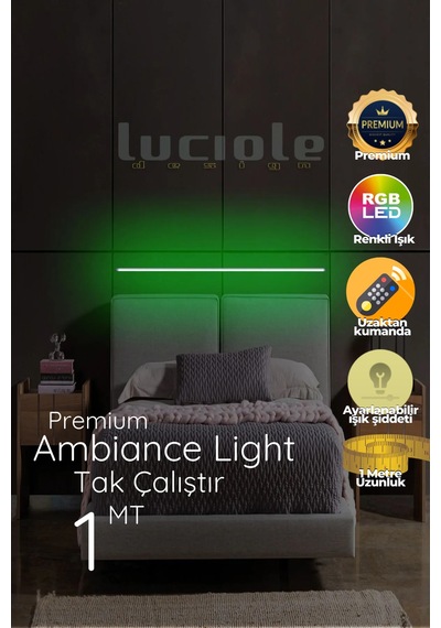 Led Abajur Işık Uzaktan Kumandalı Rgb 4 Animasyon 16 Renk