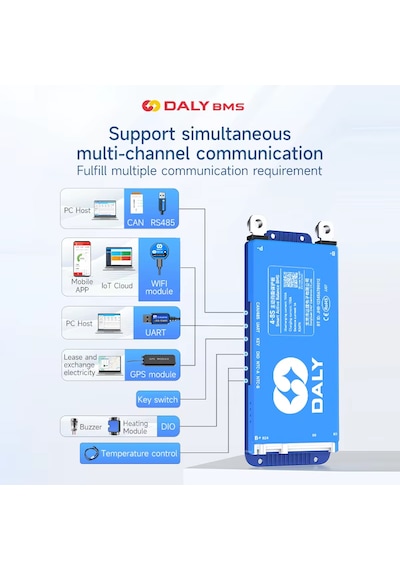 Daly 8-17s 500a Smart Bms Aktif Balanslı Bt + Rs485 + Can