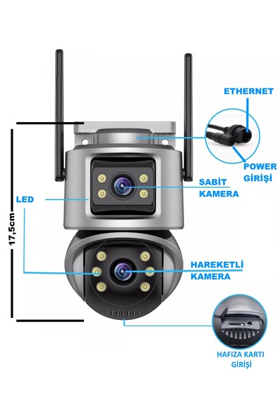 Icsee Viva223 6mp Dual Lens 360 Görüş Hareketli Akıllı Kamera
