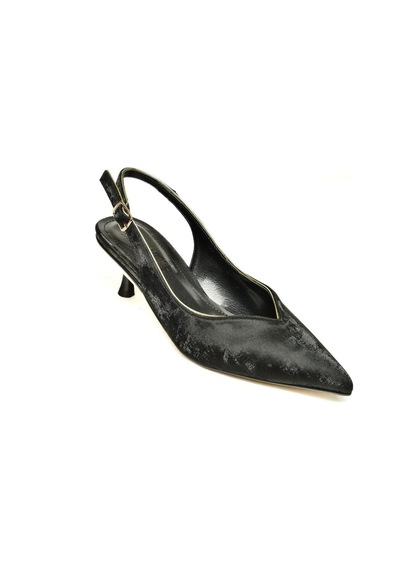 Fox Shoes U820503339 Siyah Kadife Alçak Topuklu Kadın Ayakkabı Siyah