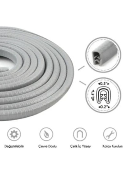 Tiger Marketing Gri Kapı Koruma Fitili Çarpma Çizilme Önleyici Fitil 5 Metre