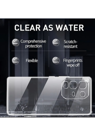 Infinix Note 50 Pro Plus Uyumlu Silikon Kılıf - Kamera Korumalı Esnek Pastel Renk Kapak-Şeffaf