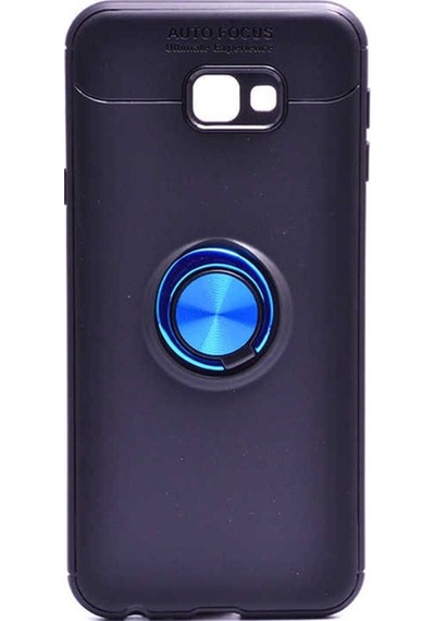 Samsung Uyumlu Galaxy J4 Plus Kılıf Zore Ravel Silikon Kapak Siyah-Mavi