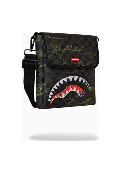 Sprayground Camo Splash Messenger Sling, Sportif Ve Fonksiyonel Çanta Omuz Çantası Yeşil
