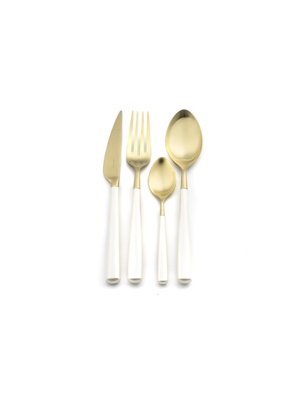 Mikasa Moor Athena Ivory Pearl Gold 24 Parça Çatal Kaşık Bıçak Seti P319.340915 Altın - Beyaz