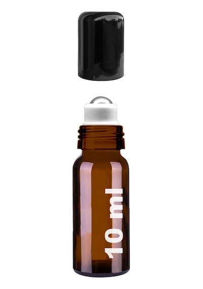 Çelik Roll On Şişesi 10 ML Sızdırmaz Siyah Kapaklı Amber Cam Şişe 6 Adet