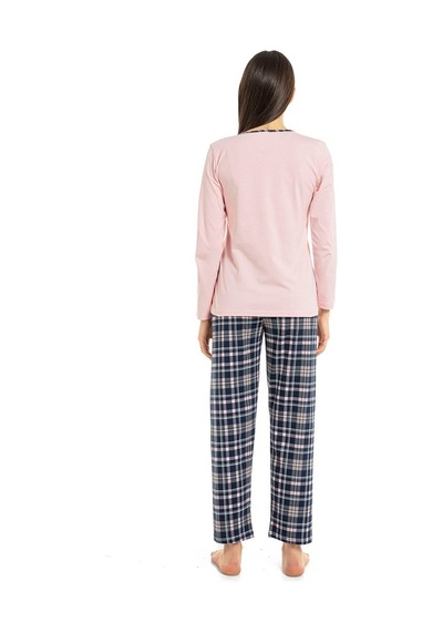 Vishenka Vıshenka Kadın Love Yazı Baskılı %100 Pamuk Pembe Pijama Takımı Pembe