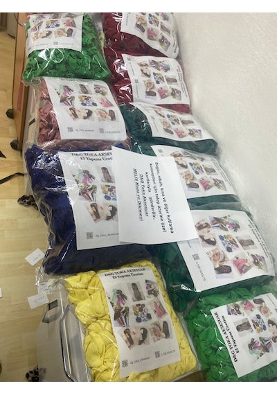 Simit Toka Saten Kırmızı L Toptan 50'li Paket