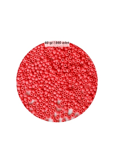 Karpuz Pembesi Renk 4 Mm Yaklaşık 660 Adet / 60 Gram Cam Boncuk Oya Yazma Bileklik Ve Kolye