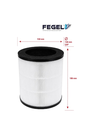 Fegel FG-M03N   H13 HEPA Hava Temizleyici Yedek Filtre