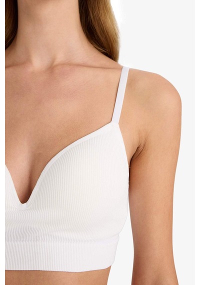Defacto - Comfort Kaplı Seamless Bra-Fall in Love A8858AX23AU Beyaz