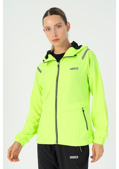 Maraton Regular Kadın Kapüşonlu Neon Yeşil Tracktop Yeşil