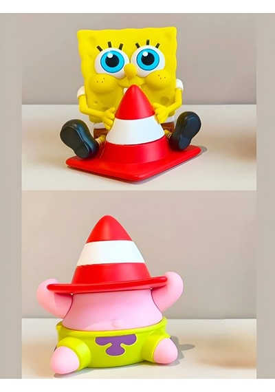 Sünger Bob Patrick Trafik Konisi Temalı Mini Figür Seti Koleksiyonluk Dekor