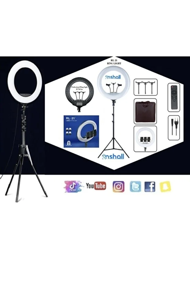 Döküm Ayaklı Profesyonel Kuaför Makyaj Çekimleri 21 Inç 65w 560led Kumandalı Ring Lıght Çekim Işığı 21inch