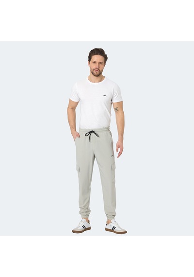 Slazenger NAPOLLA Erkek Cepli Dar Paça Gri Eşofman Altı