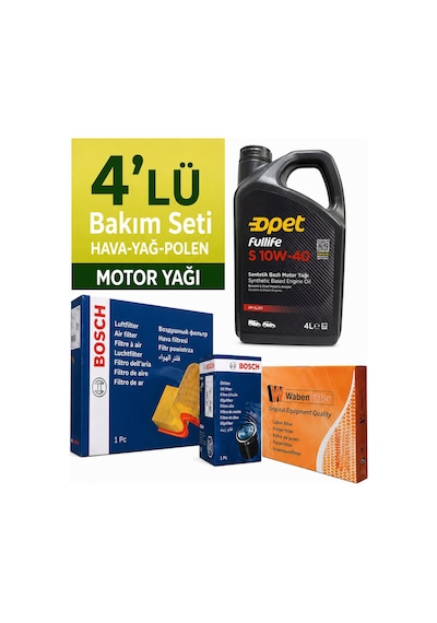 Bosch Audi A5 2.0 Dizel Filtre Bakım Seti-opet 10w40 4lt 2008-2017 4 Lü