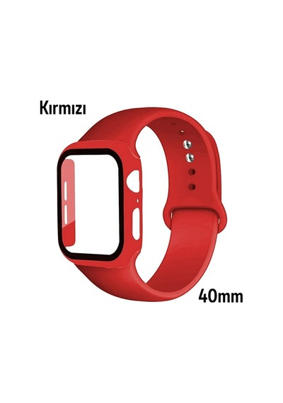 Ally Apple, Uyumlu Watch 4-5-6 40mm Silikon Kordon Kayış Ve Ekran Koruyucu Kılıf- 5775