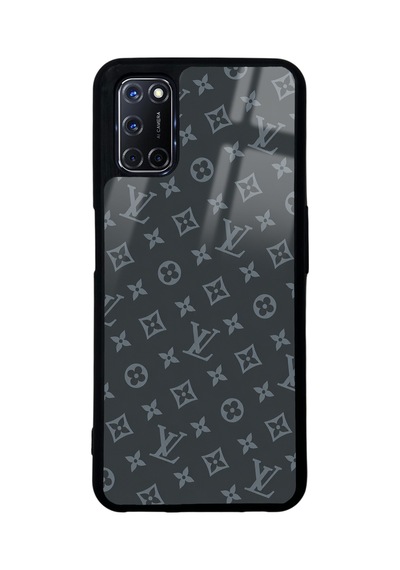 Oppo A52 Gray Lv Tasarımlı Glossy Telefon Kılıfı Gri