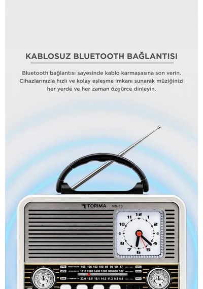Özel Üretim Müzik Cihaz Usb Bluetooth Hoparlör Nostaljik Radyo Speaker Ns03 Altın