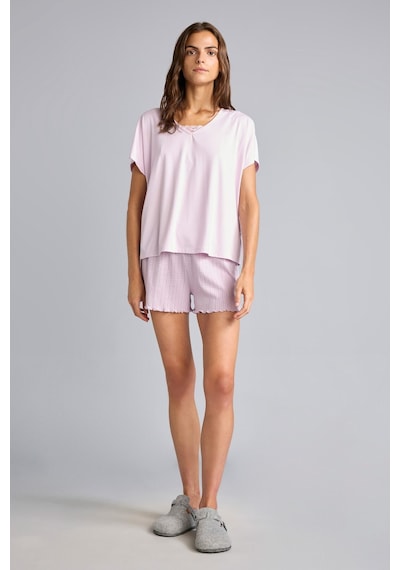 Defacto Regular Fıt Kısa Kollu 2li Pijama Takım I3482ax26aupr336 Mor-pr336
