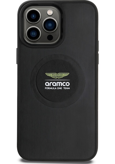 Apple Uyumlu iPhone 14 Pro Max Kılıf Aston Martin Lisanslı Magsafe Uyumlu Formula One Team Baskılı Kapak Siyah -