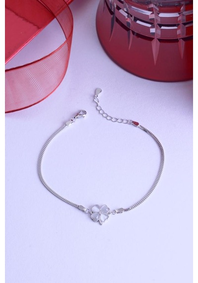 Innuendo Jewelry 925 Ayar Gümüş Sedefli Yonca Bileklik Gümüş