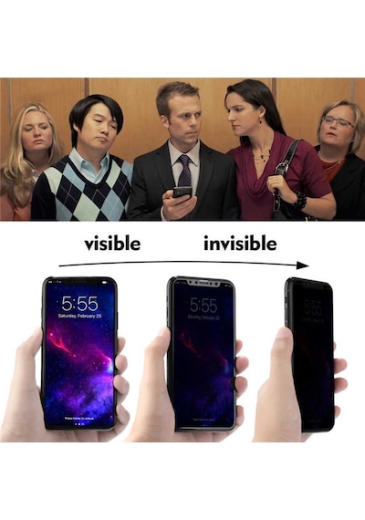 Apple Uyumlu   iPhone Xs Max 6.5 - Xr 6.1 5D Privacy Hayalet Cam Ekran Koruyucu