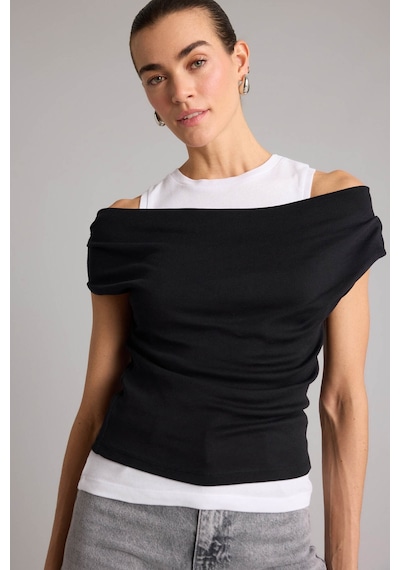 Defacto 26y801002342 Siyah Kadın T-shirt G9546ax/bk81