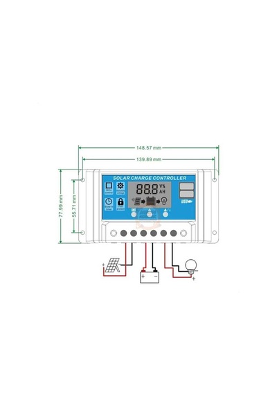 Akıllı Solar Güneş Paneli Akü Şarj Kontrol Cihazı 30 Amper-12v 24v
