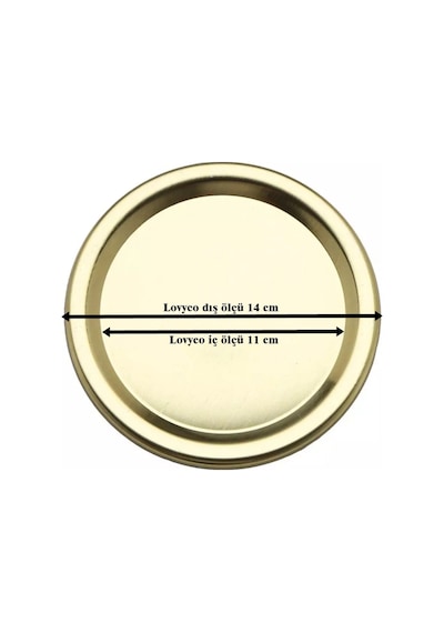 Lovyco Gold Yuvarlak Sunum Tepsi Altın Renk Metal Tepsi 1 Ad