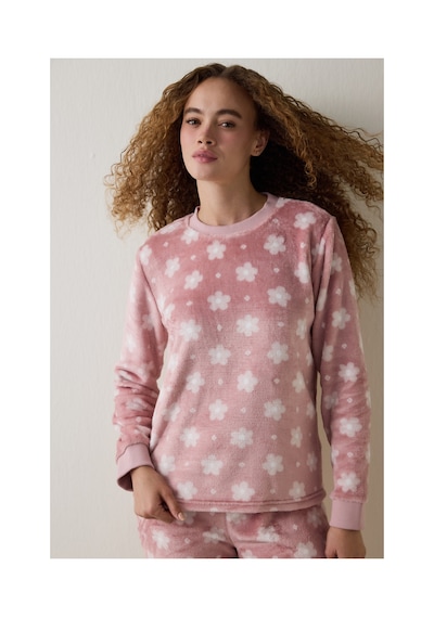 Penti Pembe Pretty Daisies Uzun Kollu Termal Etkili Pijama Takımı