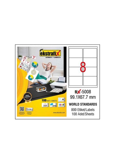 Extrafix Ekstrafix Lazer Etiket 99,1x67,7mm Fix-5008 8699071024002 Diğer