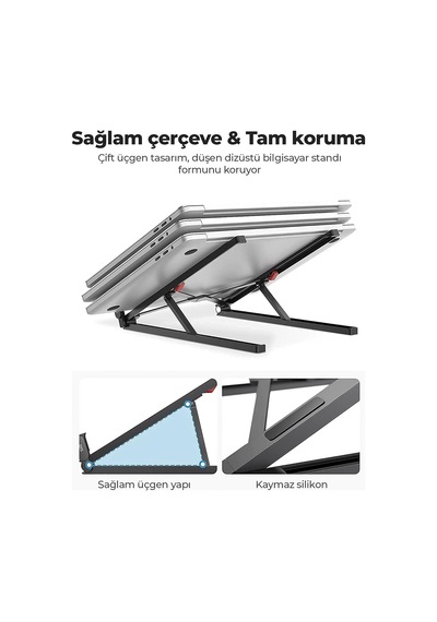 Bix Saiji X2 Taşıma Çantalı Alüminyum Notebook Laptop Standı Siyah