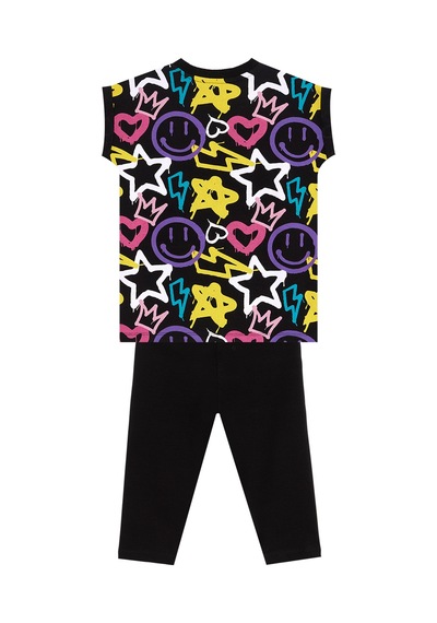 Street Style Kız Çocuk Yazlık T-Shirt Tayt Takım
