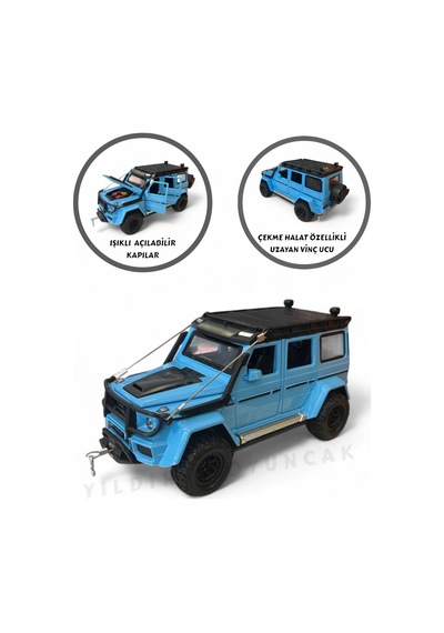 Çek Bırak Işıklı Ve Sesli Off Road Jeep 23 Cm Çekme Halat İpli Metal Kasa Açılabilir Kapılar 31623693