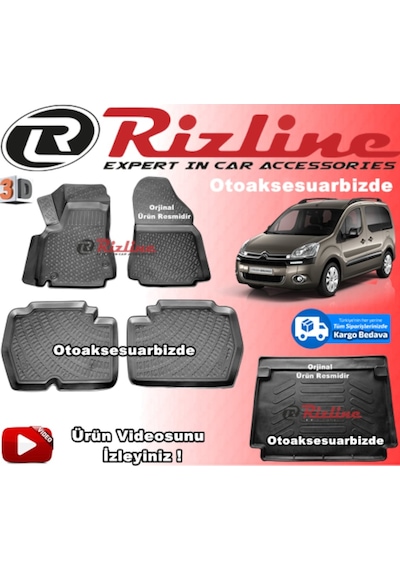 Berlingo 3D Paspas + Bagaj Havuzu 110 Luk 2008-2019 Arası Rizline N11.14374