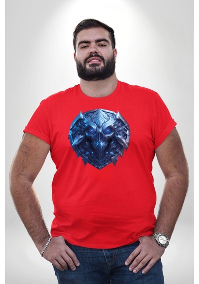 Angemiel Kuru Kafa Kalkan Koruma Kırmızı Büyük Beden Erkek Kadın Unisex Basic Ön Baskılı Tişört Kırmızı