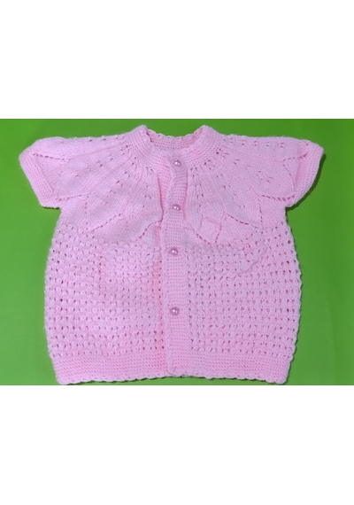 Tovyamade El Örgüsü Bebek Ceket Pembe Renk Pembe