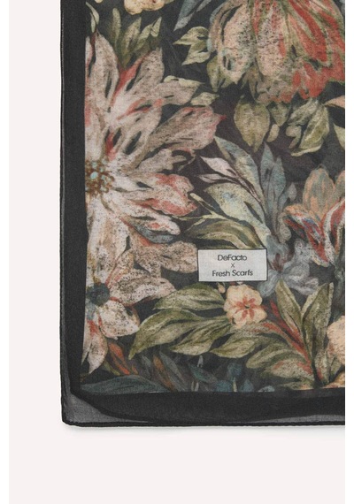 Defacto Fresh Scarfs X Defacto Night Bloom Viskon Şal I1741ax26smbk27 Siyah-bk27