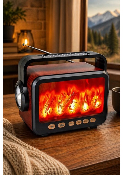 Fepe Fp-337-s Solar Panelli Fm Radyo Ve Şömine Efektli Bluetooth Speaker