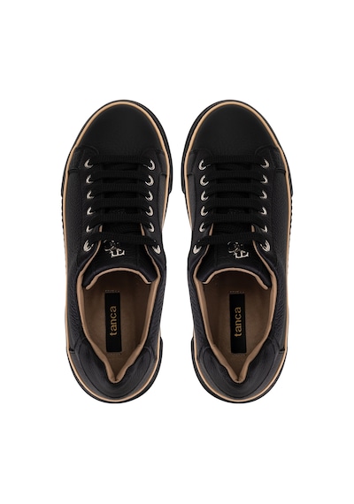 Tamer Tanca Kadın Hakiki Deri Siyah Floter Sneakers & Spor Ayakkabı 937 5022-09 Bn Ayk Y23 Sıyah Floter Siyah