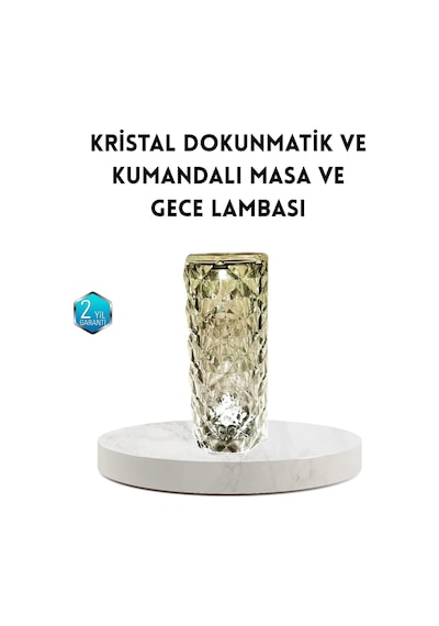 Kristal Rgb Led Masa Lambası Renkli Kumandalı Işık, Dekoratif Ve Enerji Tasarruflu Antrasit Melanj
