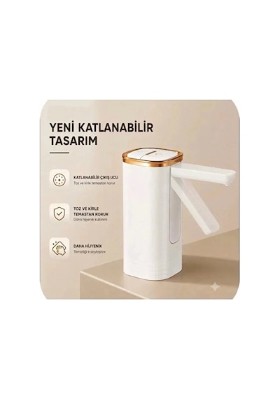 Zenvia Şarjlı Taşınabilir Otomatik Damacana Su Pompası Katlanabılır Tasarım 800 Mah Bataryalı Znv2026 Çok Renkli