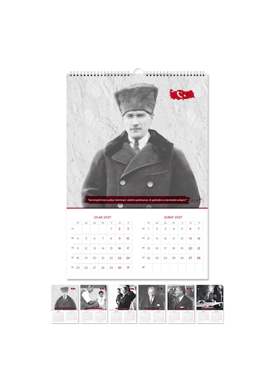 2027 Atatürk Duvar Takvimi Denizci Gemici Takvimi 33 x 48 CM