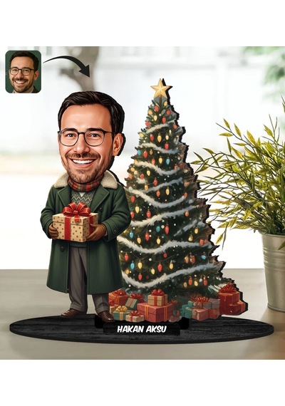Bk Gift Kişiye Özel Erkek Yılbaşı Tasarımlı Karikatür Biblo -6, Yılbaşı Hediyesi, Yeni Yıl Hediyesi Kobitmeyencom35615 Bk Gift
