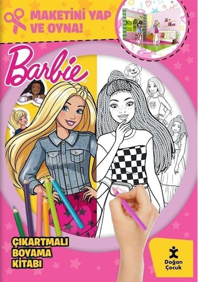 Barbie Çıkartmalı Boyama Kitabı Maketini Yap Ve Oyna / Kolektif