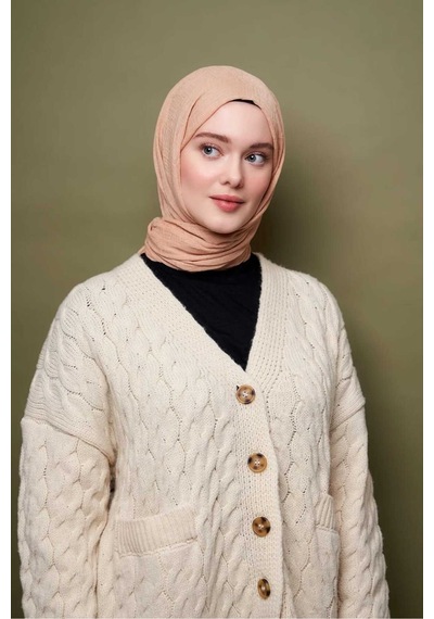 Bambu Şal Tesettür, Pamuklu, Hafif, Rahat, Şık, Yüksek Kalite, Hijab, Shawl, Original, Lux Kum Beji